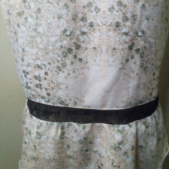 BCBG Generation Blouse Women S Sleeveless Lace Detail Lightweight Print Peach - Picture 13 of 15